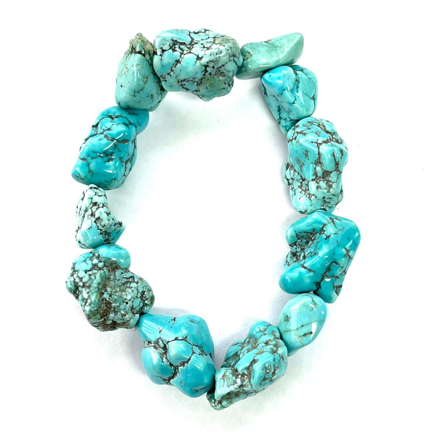 Turquoise Howlite Nugget Bracelet - Light Turquoise Howlite Nugget Bracelet - Light